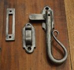 Crook Style Window Latch in Light Pewter Wrought Iron (HF19M)